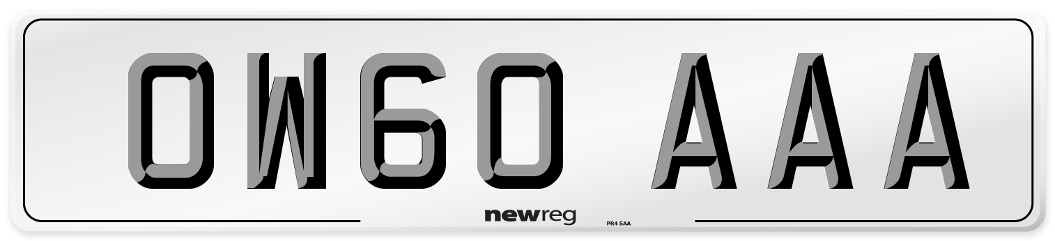 OW60 AAA Number Plate from New Reg